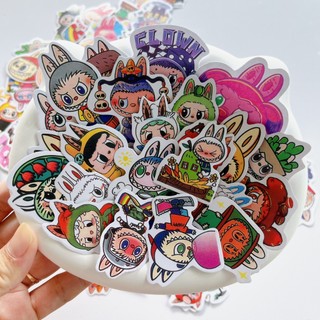 Set 80 sticker Labubu Quái vật thỏ dễ thương đáng yêu hình dán Labubu dùng trang trí sổ tay