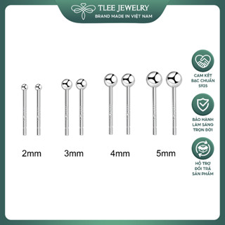 Khuyên tai bạc unisex TLEE bi minidot basic cá tính TLEE JEWELRY B0207