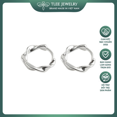 Khuyên tai bạc nữ TLEE tròn TWISTED cá tính TLEE JEWELRY B0114