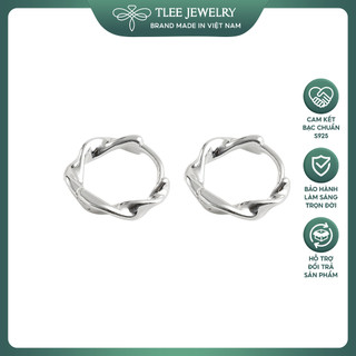 Khuyên tai bạc nữ TLEE tròn TWISTED cá tính TLEE JEWELRY B0114