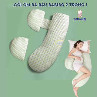 Gối ôm bà bầu kèm gối phụ cao cấp 2 chong 1, gối bầu cánh tiên giúp mẹ giảm tối đa đau lưng, nâng đỡ bụng giúp mẹ ngủ