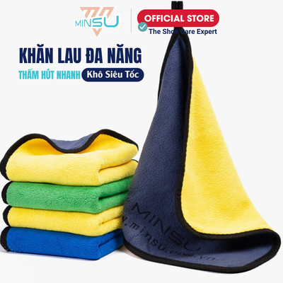Khăn Lau Gày Đa Năng 2 Lớp MINSU M2401 Chuyên Dụng Cho Vệ Sinh Giày Thể Thao, Ô Tô  Siêu Thấm Hút Không Để lại Vụn Vải