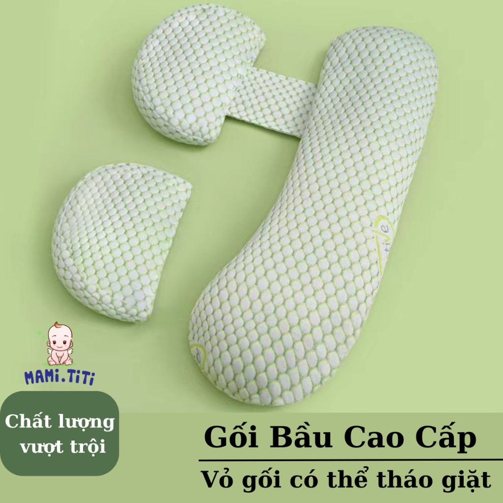 Gối bầu chũ J cao cấp  2 chong 1 giúp nâng đỡ bùng mẹ giúp mẹ dễ ngủ ngon, gối ôm bầu cao cấp vỏ tháo rời