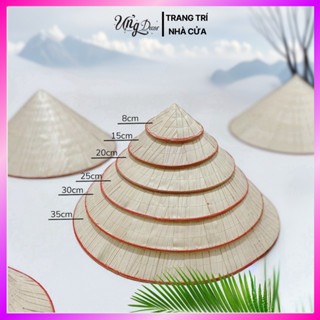 Nón lá mini viền đỏ phụ kiện decor, trang trí nhà cửa, sự kiện, đủ size 8-35cm hcm chính hãng Ưng decor