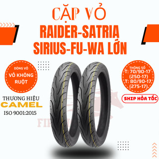 Cặp vỏ lốp camel không ruột xe máy : wave rs ,sirius,satria,raider…