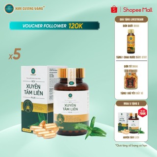 Viên Uống Bổ phổi Xuyên Tâm Liên Kim Cương Vàng  5 hộp Tặng 2 hộp