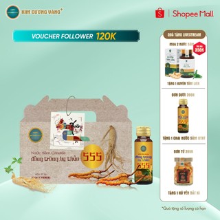 Nước Sâm Đông Trùng Hạ Thảo Giải Bia Rượu Giải Độc Gan Tăng Đề Kháng 555  Kim Cương Vàng Hộp 10 chai