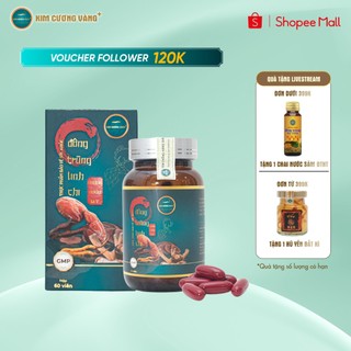 Đông Trùng Hạ Thảo Linh Chi Nhung Hươu Kim Cương Vàng Tăng đề kháng giảm suy nhược Hộp 60 viên uống