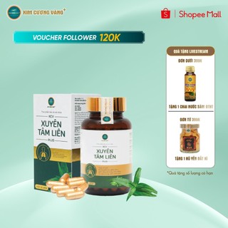 Viên Uống Bổ Phổi Kim Cương Vàng Xuyên Tâm Liên Đông Trùng Hạ Thảo Cam Thảo  Hộp 30 Viên