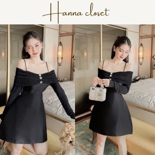 Alice Dress - Đầm trễ vai nữ tay dài đi tiệc chất tafta dáng A ngắn trên gối trẻ trung tôn dáng xinh