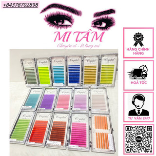 Lông mi 24 màu mix , mi màu crystal , mi màu mix size _dụng cụ nối mi