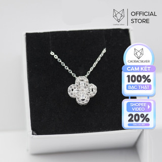 Dây Chuyên Bạc Ta CaoBac Silver Bốn Lá Nạm Đá May Mắn Cho Bạn Nữ Xinh Xắn Đáng Yêu