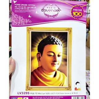 Tranh thêu chân dung Phật Thích Ca LV3295 - kích thước: 43 * 59cm. (TRANH CHƯA LÀM)