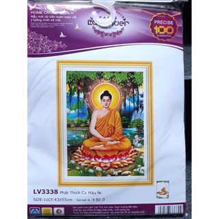 Tranh thêu Phật Thích Ca Mâu Ni LV3338 - kích thước: 43 * 55cm. (TRANH CHƯA LÀM)