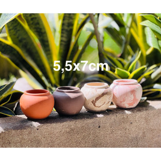 Chậu đất nung Chum mini trồng sen đá, xương rồng