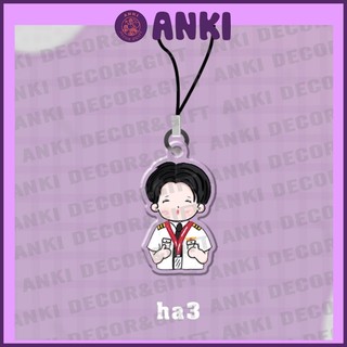 dây treo điện thoại chibi HACOI cute, chất liệu mica trong suốt, quà tặng sưu tầm, móc treo điện thoại, phonecharm.