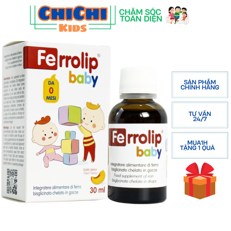 SẮT hữu cơ FERROLIP vị anh đào,hàng chính hãng đủ tem tích điểm