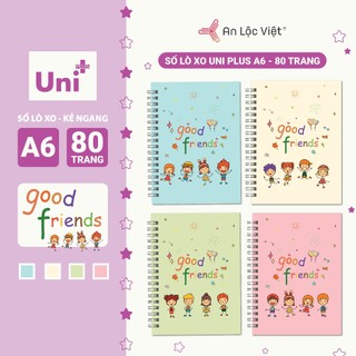 [SET 4 CUỐN GỒM 4 MẪU SIÊU HOT] Sổ lò xo A6 Good Friends 80 trang, giấy màu kem chống lóa mắt, kẻ ngang.