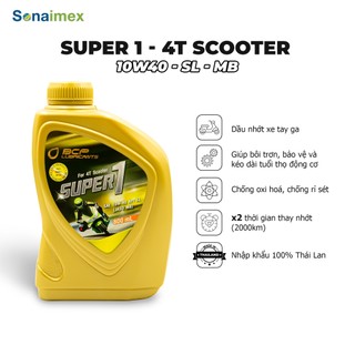 Nhớt Xe Tay Ga BCP SUPER 1 Thái Lan 10W40 SL Chai 0.8 Lít Đi Êm Mát Máy-Dầu Nhớt Thái Lan Nhập Khẩu