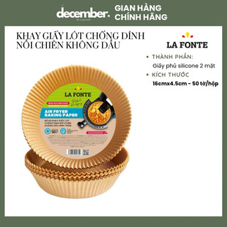 Bộ 50 khay giấy lót chống dính nồi chiên không dầu hình tròn 004239-bro- december house
