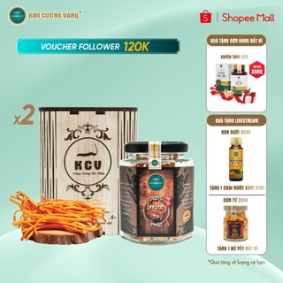 Combo 2 Hộp Đông Trùng Hạ Thảo Khô Giải độc gan tăng đề kháng Kim Cương Vàng Hộp 10g