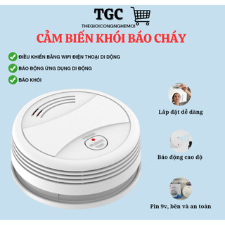 Cảm biến khói báo cháy  KAW - WIFI báo cháy độc lập, thiết bị báo cháy thông minh tự động phát chuông báo động