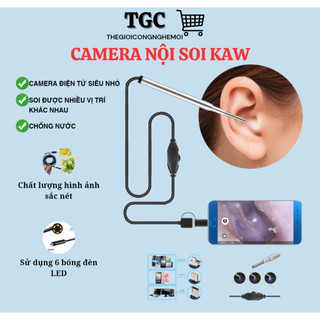 Camera Nội Soi Siêu Nét 6 Đèn Led Kèm Bộ Đầu Lấy Ráy Tai Kết Nối Dễ Dàng Với Điện Thoại OTP - Lỗi 1 đổi 1