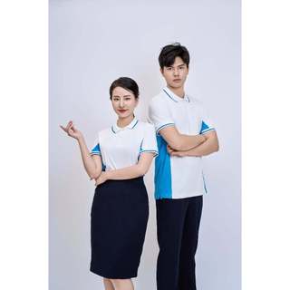 Áo polo FMF nam/nữ thun trắng kẻ xanh navy chất lượng cao chuẩn form thanh lịch lịch sự mặc đi làm