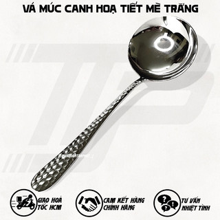 Vá múc canh inox họa tiết mè trắng - vá múc canh inox 304