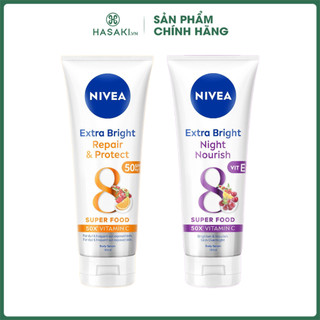 Tinh Chất Dưỡng Thể Giúp Da Săn Chắc Ban Đêm Nivea Extra White Night Nourish Body Serum 180ml | Hasaki