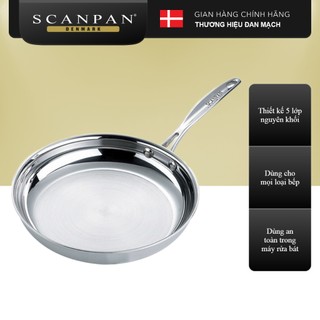 Chảo inox 5 lớp cao cấp đúc liền, đáy từ scanpan fusion5 20/24/26/28cm 74002000/74002400/74002600/74002800, inox 304