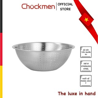 Rổ rá chậu chockmen inox 18/10 size 23-26-29-33-36-39cm chậu rửa trộn salad rổ vo gạo lỗ nhỏ rổ rửa rau rổ đựng hoa quả