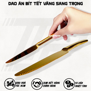 Dao ăn inox vàng - inox 304 - dao ăn bít tết sang trọng