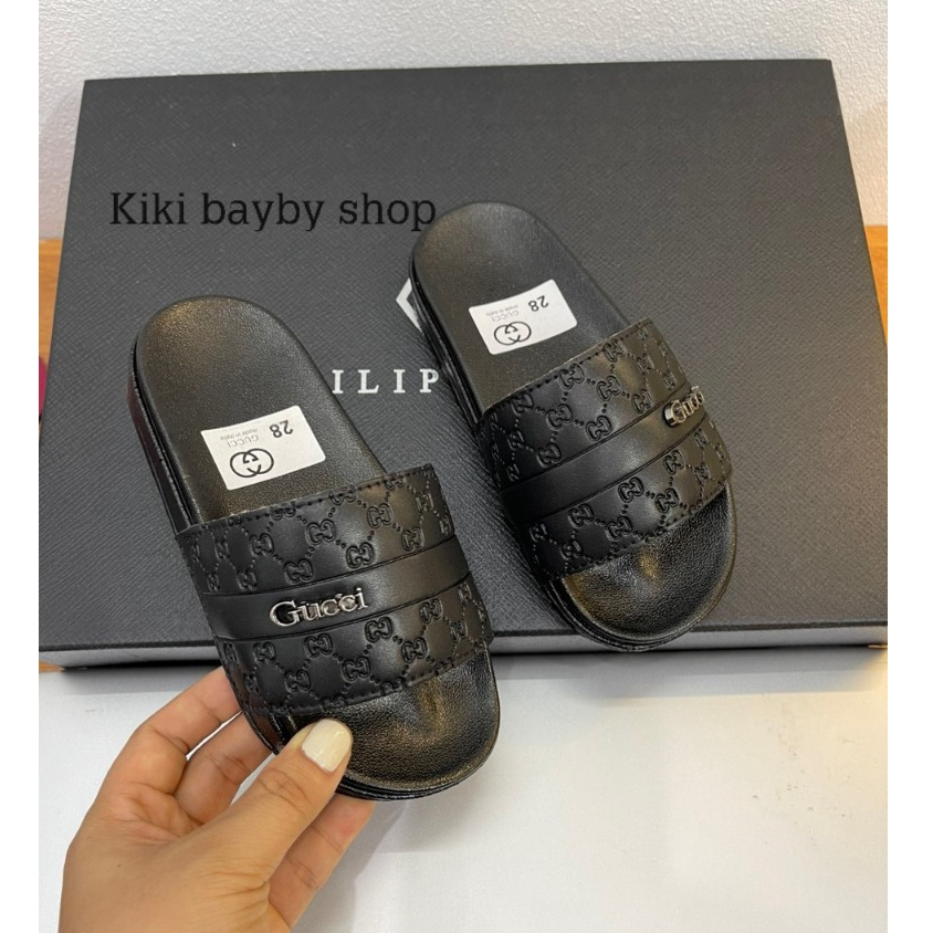 Dép lê GU.CCI cho bé quai da, êm mềm