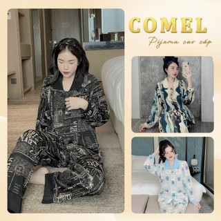 Bộ đồ ngủ pyjama dài tay cho nữ chất liệu lụa mango cao cấp mặc nhà mềm mát freesize M02