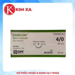 CHỈ PHẪU THUẬT KHÔNG TIÊU DÙNG TRONG THẨM MỸ CPT CARELON NYLON số 4/0 - M15E18 (hộp 24 tép)