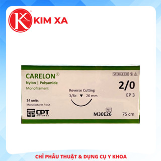 CHỈ PHẪU THUẬT KHÔNG TIÊU DÙNG TRONG THẨM MỸ CPT CARELON NYLON số 2/0 - M30E26 (hộp 24 tép)
