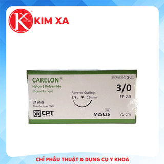 CHỈ PHẪU THUẬT KHÔNG TIÊU DÙNG TRONG THẨM MỸ CPT CARELON NYLON số 3/0 - M25E26 (hộp 24 tép)