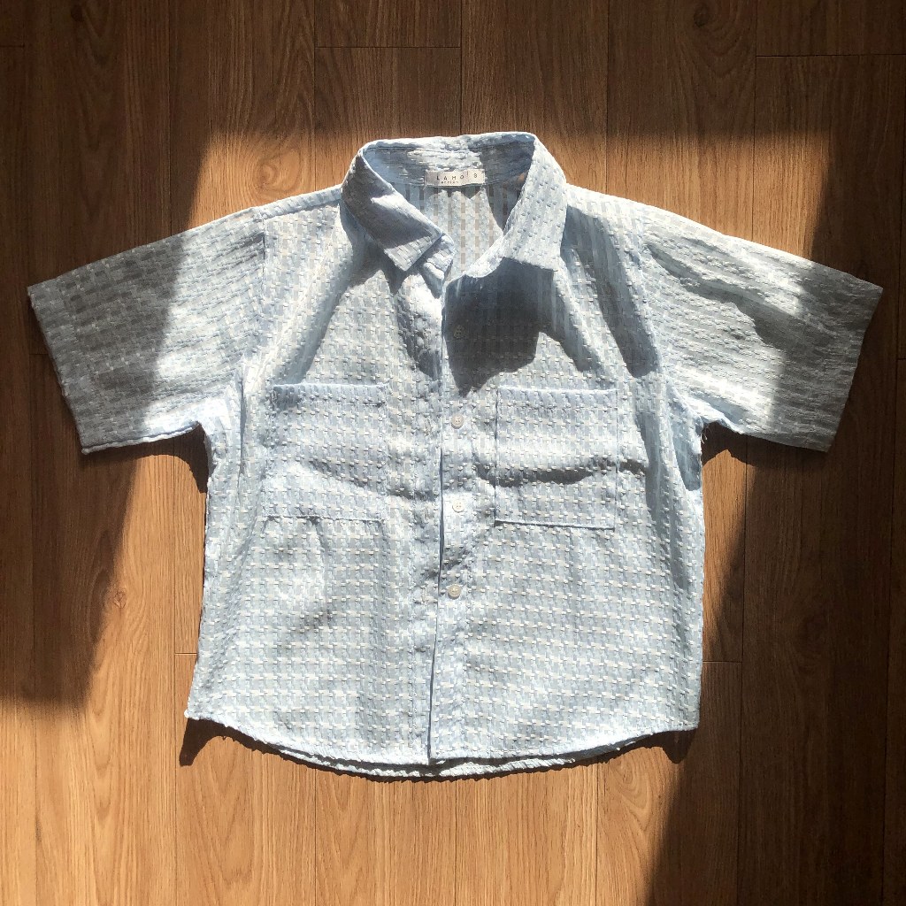 Áo sơ mi tay ngắn màu xanh LAMO Design (S)