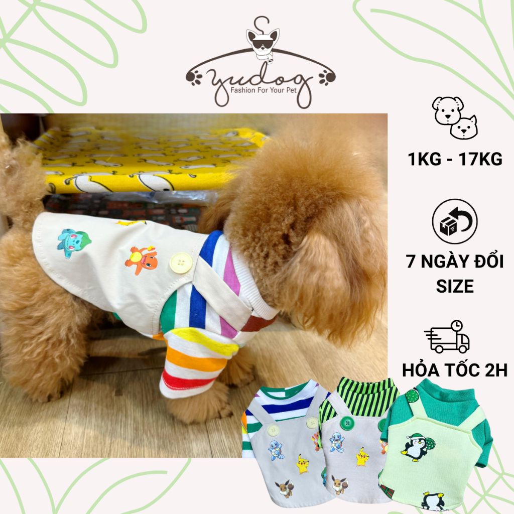 Áo thun phối yếm cho chó mèo Yudog