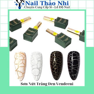 Sơn nứt, sơn gel nứt vendeeni đen trắng chai 15ml, sơn móng nail thao nhi