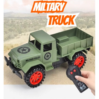 Mô hình đồ chơi xe ô tô bán tải T.C.Z. điều khiển từ xa, Xe tải quân sự 4 bánh dùng pin cho bé