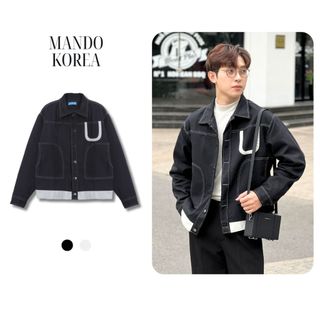  Áo Khoác Nam Kaki Jean Denim Phối Da MANDO Form Dáng Crop Màu Đen Xanh Phong Cách Hàn Quốc JAK007 