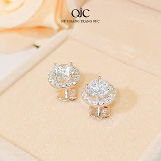 Bông tai nữ bạc Ý đính đá Cubic Zirconia Thụy Sỹ QJC cao cấp, chống trầy xước, sang trọng, tinh tế - BB515XI