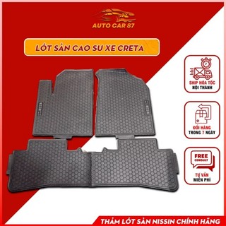 Thảm lót sàn cao su xe Huyndai Creta Màu Đen, Cao Su Đúc Không Mùi Chuẩn Form Xe dễ dàng vệ sinh