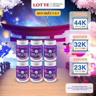 Combo 6 Kẹo Gum không đường Lotte Xylitol - Hương Blueberry Mint 55.1g/hũ