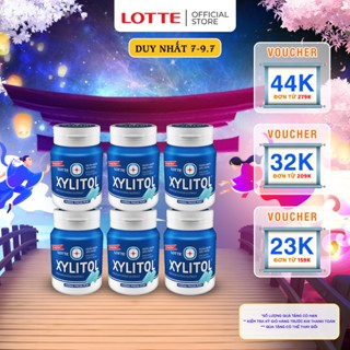 Combo 6 Kẹo Gum không đường Lotte Xylitol - Hương Fresh Mint 55.1 g