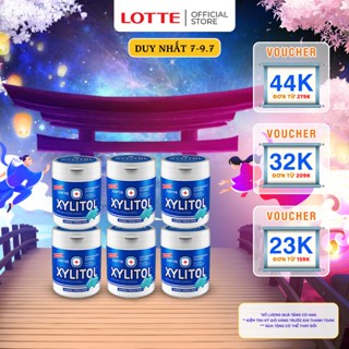 Combo 6 hũ Kẹo Gum không đường Lotte Xylitol - Hương Fresh Mint 130,5 g
