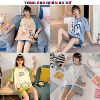 Bộ đồ ngủ, Đồ Bộ Nữ mặc nhà Cotton Form rộng chất liệu cotton cao cấp - Bộ ngủ - Bộ đồ mặc nhà-PYJAMA