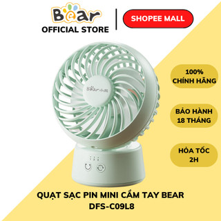  Quạt tích điện mini cầm tay 3 chế độ Bear DFS - C09L8 5 Cánh quạt Gió tự nhiên Êm dịu BH 18 thág 